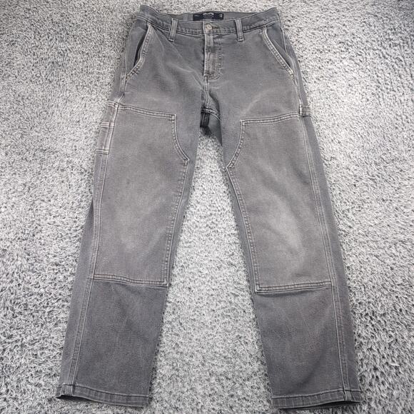 Hollister Jeans Men 28x30 Gray Carpenter Chore Y2K Stretch Casual Loose Baggy - Picture 3 of 10